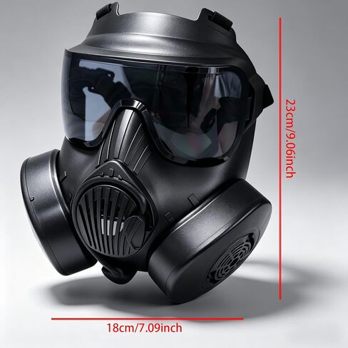 M50 Tactical Airsoft Full Face Mask with Gray Anti Glare Lens Anti Fog Scratch Resistant Upgraded Durable Fan for Paintball Games in Saudi Arabia