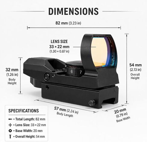 Combo of 2 | Side Saddle Shutgun Shell Holder V2 & Reflex Sight Red Green Reticles with Weaver Picatinny Rail Mount, Compatible with Mossberg 500/590/Shockwave Series Shutguns in Saudi Arabia