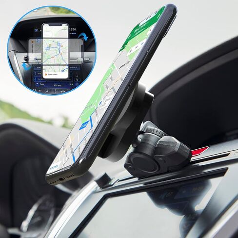 CD Slot Car Grips Phone Holder,CD Slot Phone Holder for Popsocket,Car Mount for Pop Socket Compatible with Magsafe Wallet, Black in Kuwait