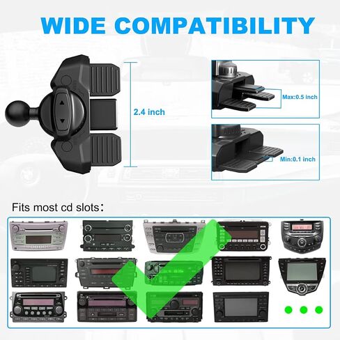 CD Slot Car Grips Phone Holder,CD Slot Phone Holder for Popsocket,Car Mount for Pop Socket Compatible with Magsafe Wallet, Black in Kuwait