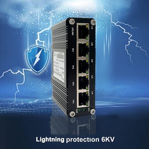 Mini 5-Port Ethernet Switch Hardened Industrial Gigabit Network Switch 10/100/1000BASE-T with Half/Full Duplex & Auto-MDI/MDI-X Function 12~48VDC Wide Range Power Input in Kuwait