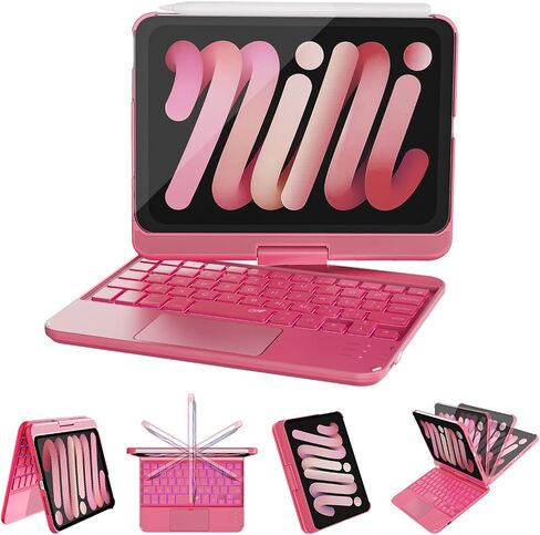 RAYMCRAFT for iPad mini 7 (A17 Pro) & Mini 6 Keyboard Case, 360° Rotatable in Kuwait