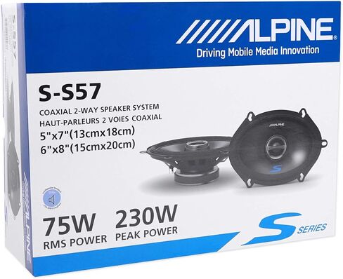 Pair ALPINE S-S57 230 Watt 5x7" or 6x8" Coaxial 2-Way Car Audio Speakers Bundle with METRA 72-5512 Speaker Wire Harness Connector compatible with 1987-Up Ford (2 item) in Kuwait