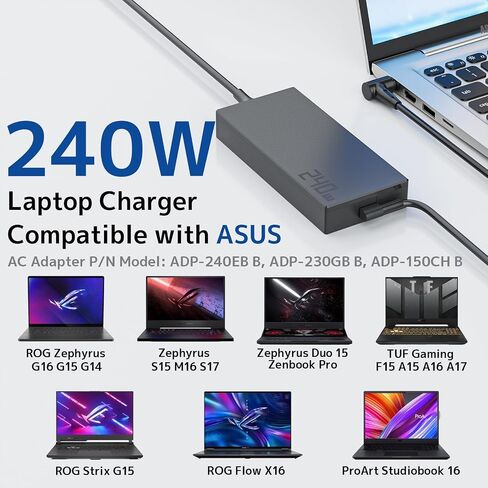 240W Gaming Laptop Charger, Fit for ASUS ROG TUF ADP-240EB B Power Adapter in Kuwait