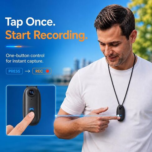 Body Camera, Thumb Size Cam with 32G TF Card,Wearable Camera with 360°Rotatable Clip & Magnetic Clip,150 Minutes for Recording,Take for Lecture, Traveling,Pet Walking and Outdoors Activities in Saudi Arabia
