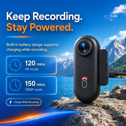 Body Camera, Thumb Size Cam with 32G TF Card,Wearable Camera with 360°Rotatable Clip & Magnetic Clip,150 Minutes for Recording,Take for Lecture, Traveling,Pet Walking and Outdoors Activities in Saudi Arabia