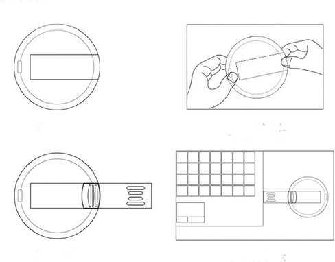 Customized Circular Card USB Flash Drive 10PACK, Personalized Circular Card Logo, Text and Image as Corporate and Personal Gifts, Promotional Gifts, Exhibition Gifts (256MB*10PACK) in Saudi Arabia