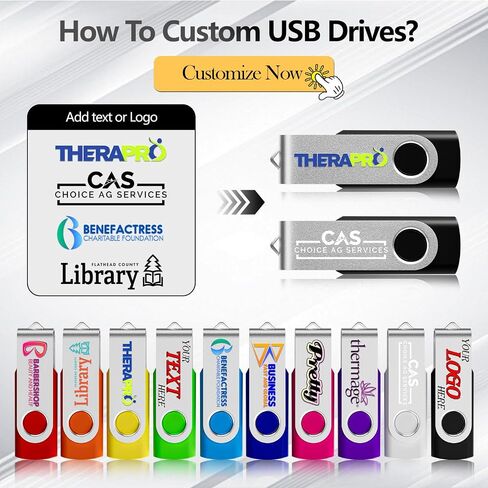 Custom USB 2.0 Personalized Flash Drive 32GB, 200Pcs High-Speed Memory Sticks with Printed Logo/Text, Bulk Promotional Thumb Drives for Company AD/Education/Wedding/Corporate Event in Kuwait