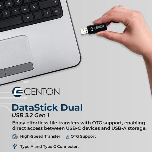 Centon DataStick Dual Slide USB 3.0 Flash Drive 32GB x 5, Black (S1-U3D2-32G-5) in Kuwait