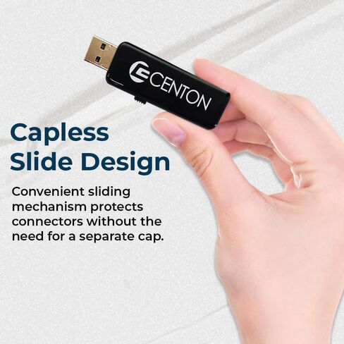 Centon DataStick Dual Slide USB 3.0 Flash Drive 32GB x 5, Black (S1-U3D2-32G-5) in Kuwait