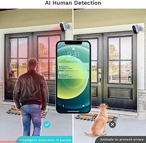 WUUK 4MP Indoor Security Camera, Pan Tilt Cam for Baby Monitor, 2K Outdoor Cameras Wireless with 32GB Base Station, Wi-Fi Home Security Camera for Dog or Cat, No Monthly Fee in Kuwait