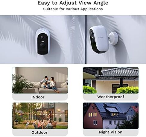 WUUK 4MP Indoor Security Camera, Pan Tilt Cam for Baby Monitor, 2K Outdoor Cameras Wireless with 32GB Base Station, Wi-Fi Home Security Camera for Dog or Cat, No Monthly Fee in Kuwait