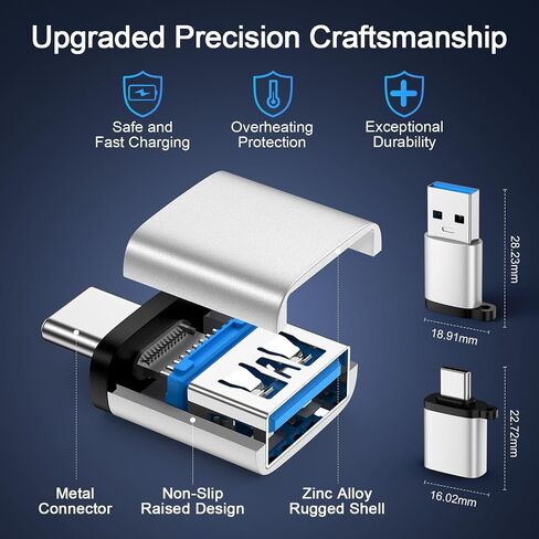 2*USB C Female to USB A Male Converter & 2*USB C Male to USB Female Adapter in Kuwait