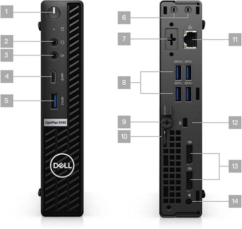Dell Optiplex 5090 Micro Desktop | Core i5-10500T - 512GB SSD Hard Drive - 16GB RAM | 6 cores @ 3.8 GHz Win 11 Pro Black (Renewed) in Kuwait