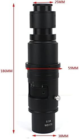 Adjustable 180X 120X 300X 200X 130X Zoom C Mount Lens 0.7X to 4.5X Magnification 25mm HDMI USB for Industrial Video Microscope Camera (Color : WD 90X) in Kuwait