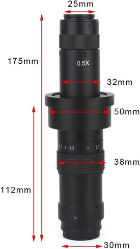 Electronic Monocular Video Microscope C-Mount Zoom Lens 0.7X-4.5X 2D 3D Inspection Magnifier for HDMI VGA USB Industrial Camera (Color : 3D 0.5X Lens) in Kuwait