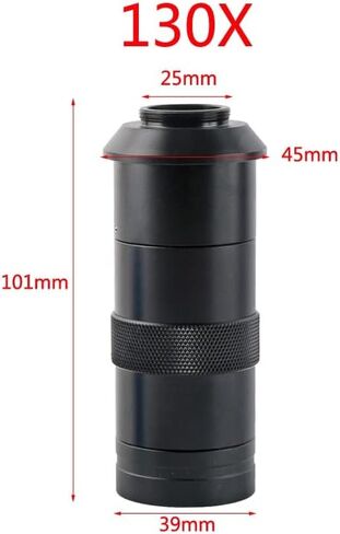 Adjustable 180X 120X 300X 200X 130X Zoom C-mount Lens 0.7X~4.5X Magnification 25mm For HDMI USB Industry Video Microscope Camera (Color : 300X) in Kuwait