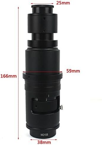 Adjustable 180X 120X 300X 200X 130X Zoom C-mount Lens 0.7X~4.5X Magnification 25mm For HDMI USB Industry Video Microscope Camera (Color : WD 180X) in Kuwait