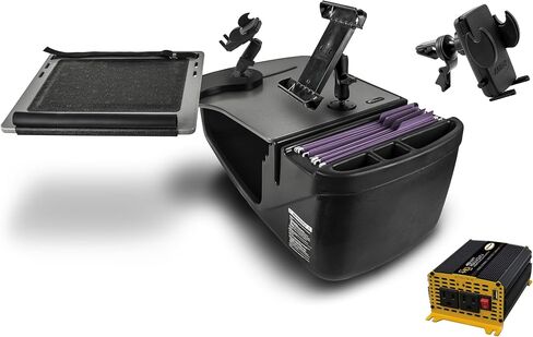 AutoExec Reach Desk Front Seat Car Desk and Portable Workstation 400 watt Power Inverter, Phone Mount, Tablet Mount and Phone Vent Clip, Grey in Kuwait