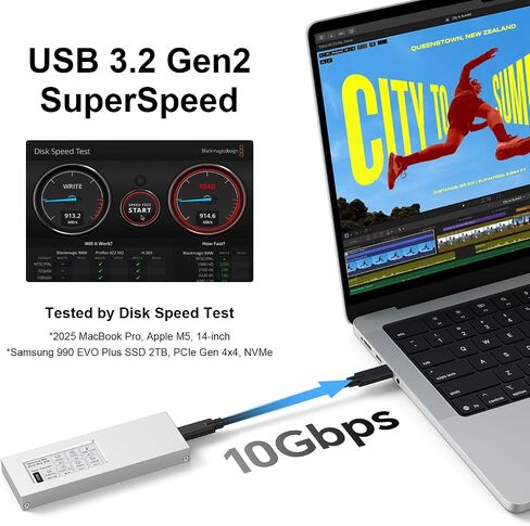Qwiizlab NVMe M.2 SSD Enclosure with E-Ink Display, 10Gbps in Saudi Arabia