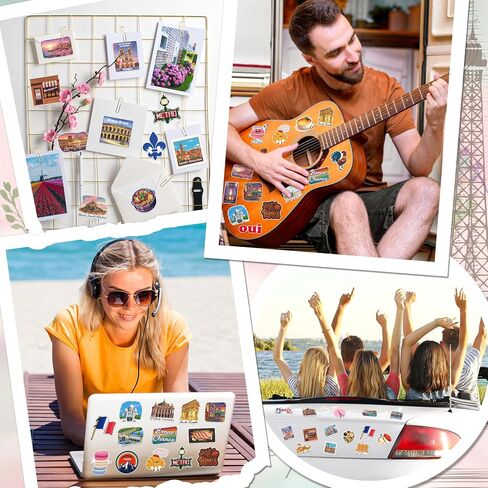 100PCS France Stickers, French Travel Vinyl Decals Bulk in Kuwait