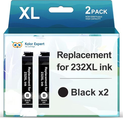 Remanufactured for 232XL Black Ink Cartridges Replacement for 232XL Ink Cartridges Combo Pack Work with XP-4200 XP-4205 WF-2930 WF-2950 (2 Pack) in Saudi Arabia