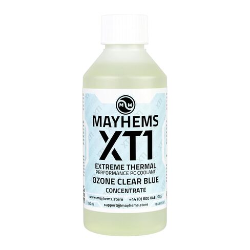 Mayhems - XT1 Concentrate PC Coolant - Computer Water Cooling Fluid - Liquid Cooling, Thermal Performance Series, UV Fluorescent Blue, 250 ml, Ozone Clear Blue in Saudi Arabia