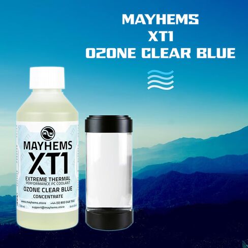 Mayhems - XT1 Concentrate PC Coolant - Computer Water Cooling Fluid - Liquid Cooling, Thermal Performance Series, UV Fluorescent Blue, 250 ml, Ozone Clear Blue in Saudi Arabia