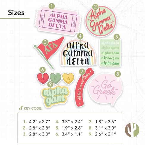 Desert Cactus Alpha Gamma Delta Sorority Sticker Decal (Cute) in Kuwait