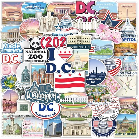 200PCS Washington DC Stickers, Travel Souvenir Decal Pack in Saudi Arabia
