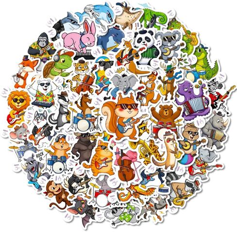 Bluradio 100PCS Funny Animal Music Stickers in Kuwait