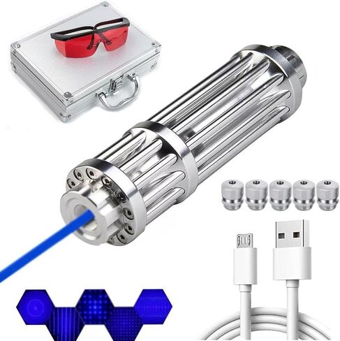 High Power Blue Rechargeable LED Outdoor Flashlight, Zoomable and Waterproof, Perfect for Camping, Hiking, and Fishing in Saudi Arabia