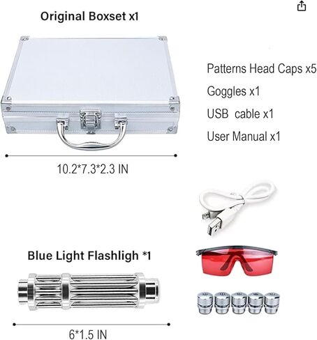 High Power Blue Rechargeable LED Outdoor Flashlight, Zoomable and Waterproof, Perfect for Camping, Hiking, and Fishing in Saudi Arabia