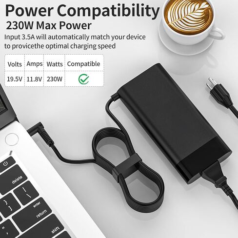 New 230W Charger Compatible with HP Omen 15 16 Victus 16 by Gaming Laptop ZBook Fury 16 G8 G9 G10 M41303-001 M85389-003 19.5V 11.8A Power Supply AC Adapter 4.5x3.0 mm Blue tip Supports Fast Charging in Saudi Arabia
