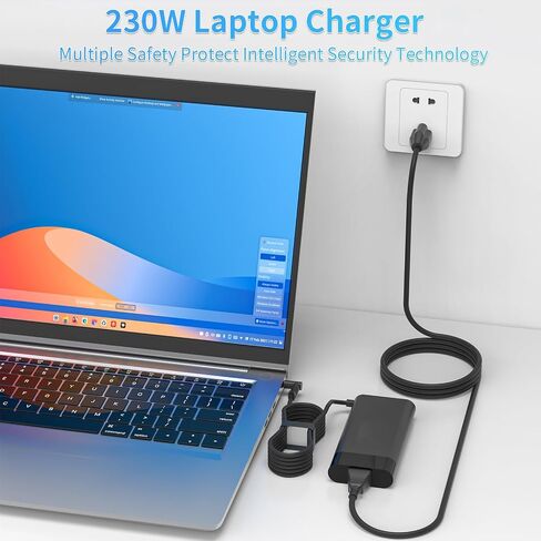 New 230W Charger Compatible with HP Omen 15 16 Victus 16 by Gaming Laptop ZBook Fury 16 G8 G9 G10 M41303-001 M85389-003 19.5V 11.8A Power Supply AC Adapter 4.5x3.0 mm Blue tip Supports Fast Charging in Saudi Arabia