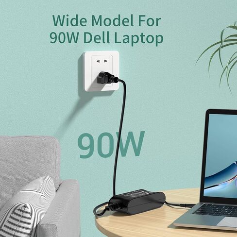 شاحن محول تيار متردد 90 وات بديل لـ DELL Latitude E7440 E7450 E6400 E6410 E6420 E6430 E6430s E6440 E6510 E6520 E6530 D610 D620 D630 D820 D830 5590 7404 5424 سلك طاقة متين للكمبيوتر المحمول in Kuwait