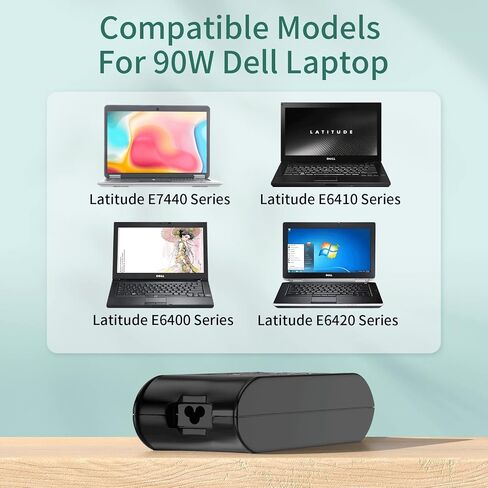 شاحن محول تيار متردد 90 وات بديل لـ DELL Latitude E7440 E7450 E6400 E6410 E6420 E6430 E6430s E6440 E6510 E6520 E6530 D610 D620 D630 D820 D830 5590 7404 5424 سلك طاقة متين للكمبيوتر المحمول in Kuwait