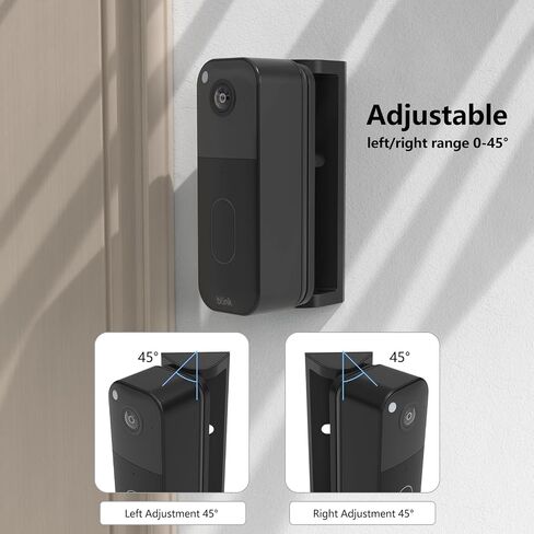 Blink Doorbell Angle Mount, Adjustable 0°-45° Corner Mount for Blink Doorbell Camera 2nd Gen Adjustable Wedge Mount (Black) in Saudi Arabia