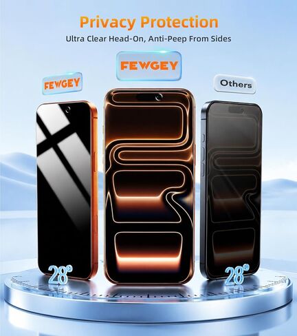3 Pack Privacy Screen Protector for iPhone 17 Pro Max, Anti Spy in Kuwait