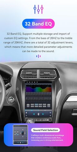 Android 14 Stereo Car Radio Upgrade for Ford Explorer 2013-2019, 8Core 4G+64G GPS Navigation with 12.1inch QLED Touchscreen Carplay Android Auto SWC EQ Bluetooth 5.4 USB WiFi TPMS in Kuwait