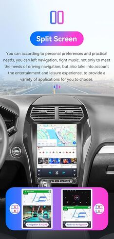 Android 14 Stereo Car Radio Upgrade for Ford Explorer 2013-2019, 8Core 4G+64G GPS Navigation with 12.1inch QLED Touchscreen Carplay Android Auto SWC EQ Bluetooth 5.4 USB WiFi TPMS in Kuwait