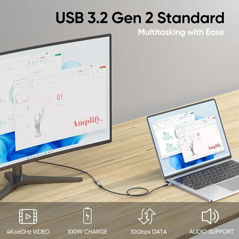 Short USB C Extension Cable 6 inch 2-Pack, 10Gbps Data 4K Video 100W Charge in Saudi Arabia