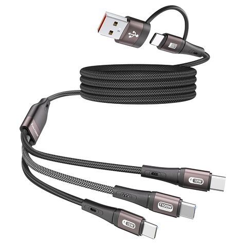 2Pack USB C Multi Charging Cable, 100W 3 in 2 USBC Cable Multiple Connectors [USB-A/C to 3 Type-C], PD Fast Multi C Charger Cord for iPhone 17 16 Pro Max, MacBook Pro, Universal Fast Multi Cord [4FT] in Kuwait
