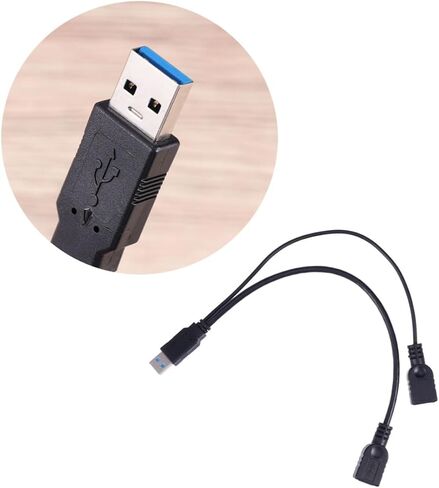 jojofuny USB Hub Adapter Cable Dual USB Ports Extend Device Functionality for Data Transfer and Charging Compatible Various Electronics Material Black in Kuwait