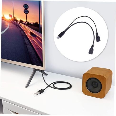 jojofuny USB Hub Adapter Cable Dual USB Ports Extend Device Functionality for Data Transfer and Charging Compatible Various Electronics Material Black in Kuwait