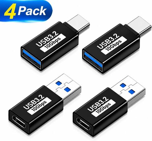 USB 3.2 to USB C Adapter 4-Pack,10Gbps High-Speed Type-C to USB-A Converter in Kuwait