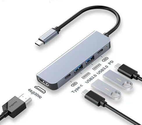 USB C Splitter, USB C OTG Adapter,Audio/Data/Video/Charger Adapter with PD 100W for Laptop, iPad Pro, iPad Air 6/5, MacBook, iPhone, Galaxy More in Kuwait
