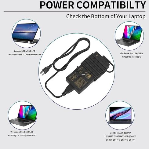 120W ADP-120CD B 4.5×3.0mm Laptop Charger Compatible with Asus ZenBook 15 in Kuwait