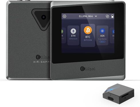 محفظة تشفير ELLIPAL Air-gapped - Titan Mini، 10000 عملة معدنية ورموز، تخزين بارد مضاد للتلاعب لـ BTC/XRP/ETH/XLM/USDT/LTC in Kuwait
