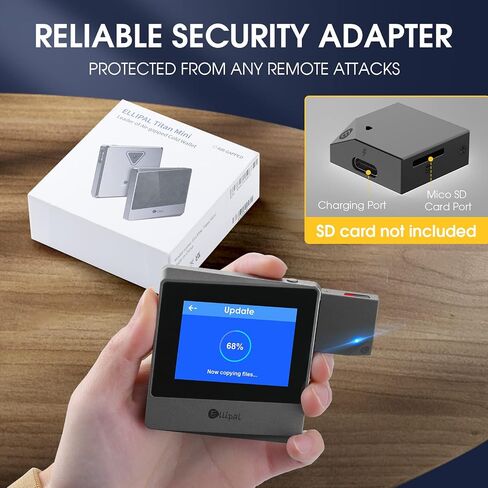 محفظة تشفير ELLIPAL Air-gapped - Titan Mini، 10000 عملة معدنية ورموز، تخزين بارد مضاد للتلاعب لـ BTC/XRP/ETH/XLM/USDT/LTC in Kuwait